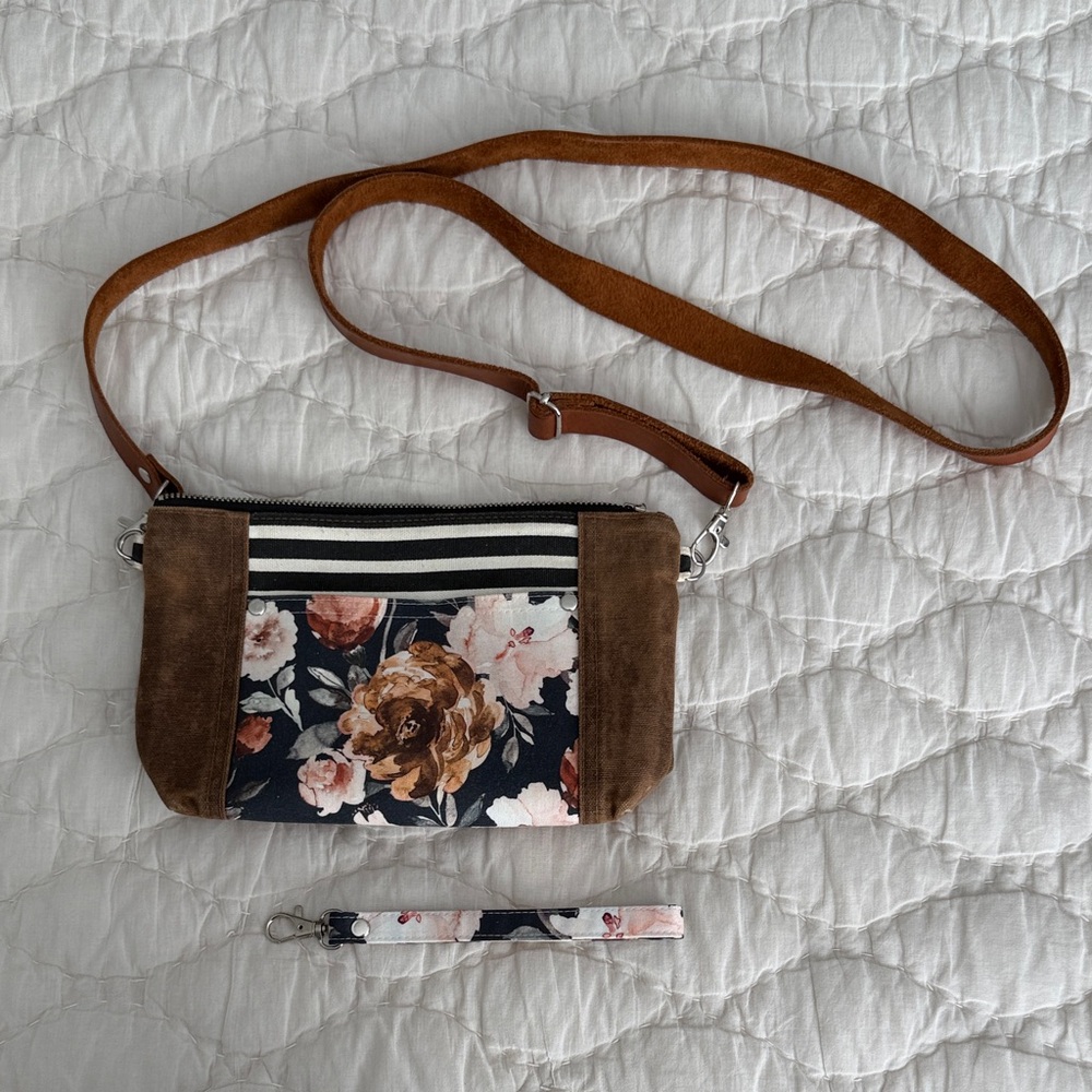 Floral Brown Crossbody Bag